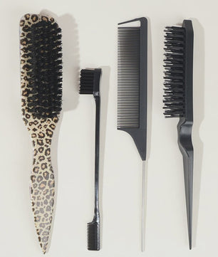 Professionele Haarborstel Set: Voor Sleeke Kapsels, Glad Maken van Baby Hairs & Touperen