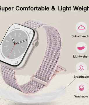 Nylon Sportband voor Apple Watch (38-49mm) - Ademend & Verstelbaar met Klittenband