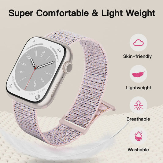 Nylon Sportband voor Apple Watch (38-49mm) - Ademend & Verstelbaar met Klittenband