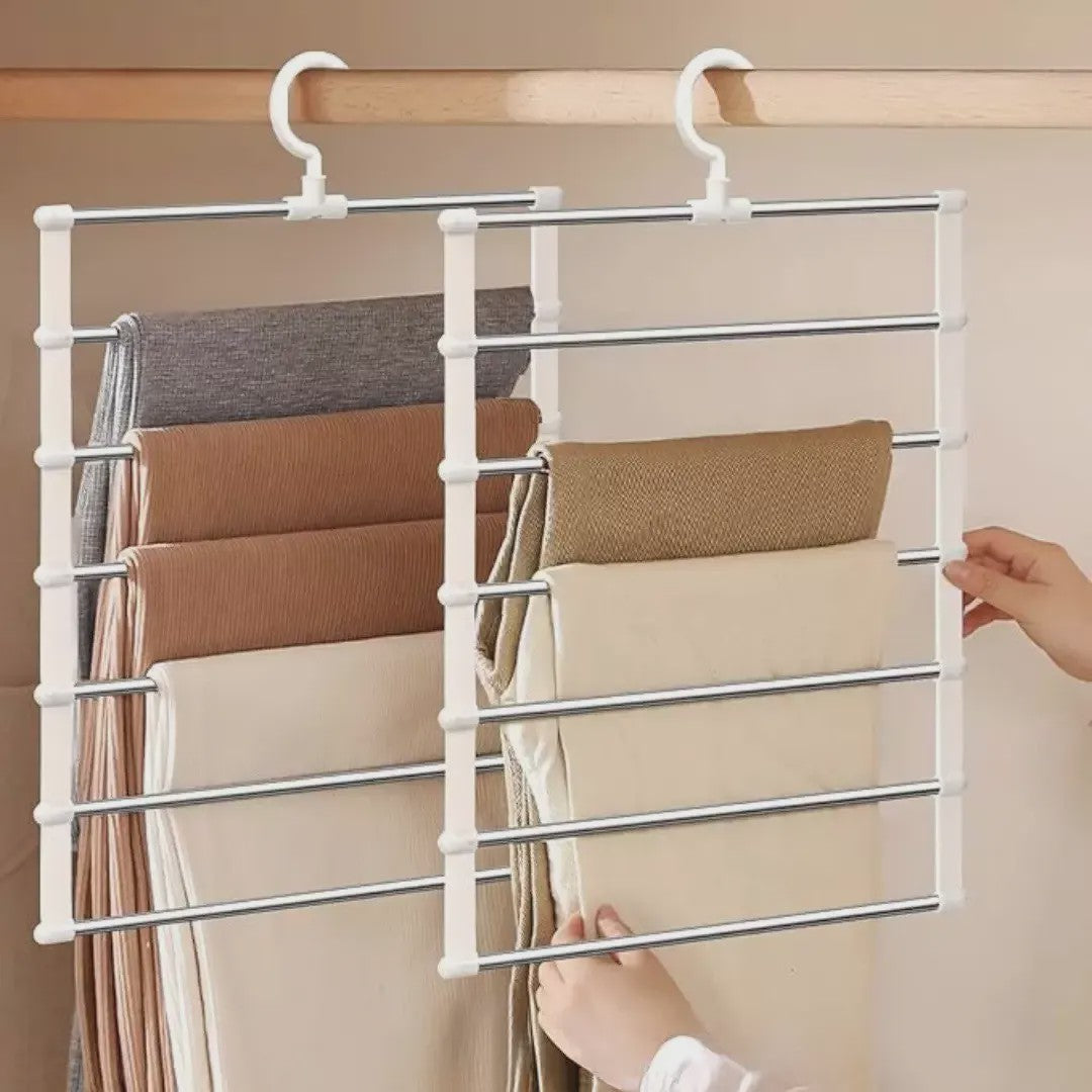 Ruimtebesparende Kledinghanger voor Broeken - 5 Lagen Organizer