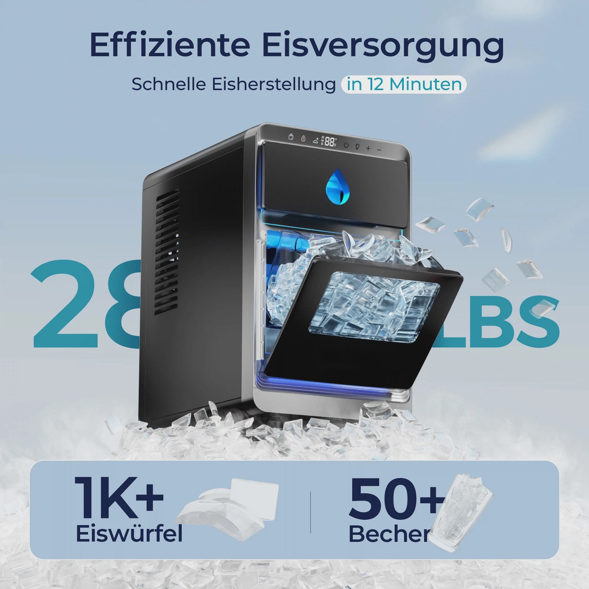 Automatische IJsmachine aanrecht - Crescent Vormige IJsblokjes - Snel & Efficiënt