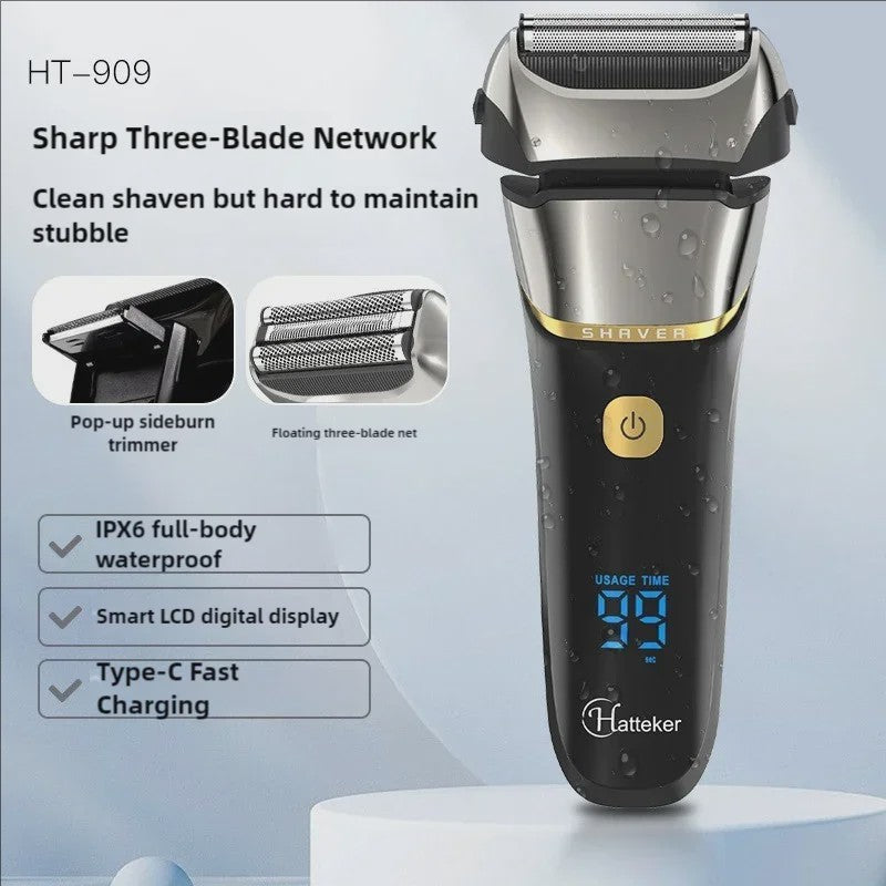 Tinsol FK608 Elektrisch Scheerapparaat Mannen - 3-Mes, Trimmer & Smart Display