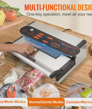 Automatische Vacuümsealer Machine met Rolhouder en Snijder - Professioneel en Thuisgebruik