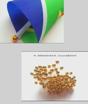 Set van 10 Braziliaanse Wapperende Vlaggetjes 14x21cm met Plastic Stokjes