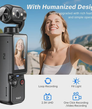 POVCAN Mini Action Camera met WiFi & 32GB Kaart - Ideaal voor Vlogging, Fietsen, Motor & Reizen