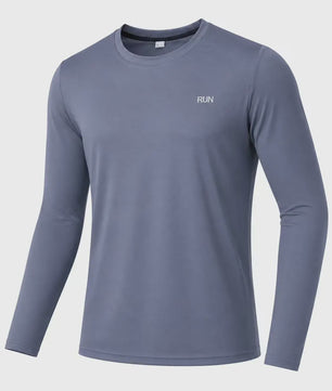 Heren Zomer T-shirt Lange Mouw - Ice Silk, Sneldrogend & Ademend voor Sport & Outdoor