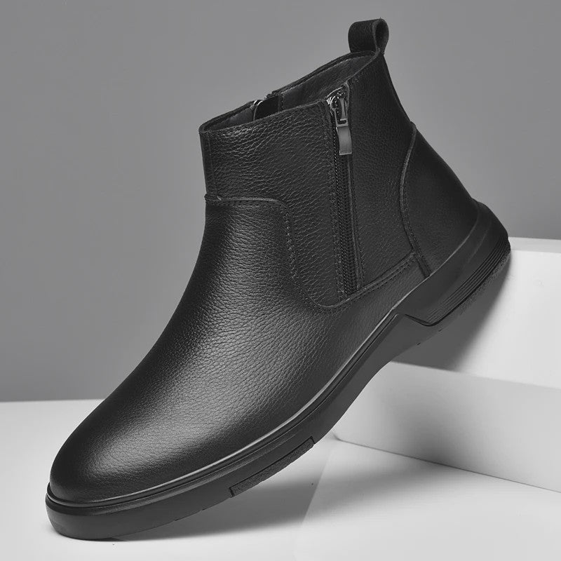 Echt Lederen Heren Enkellaarsjes - Klassieke Retro Chelsea Boots voor Casual en Modebewuste Mannen
