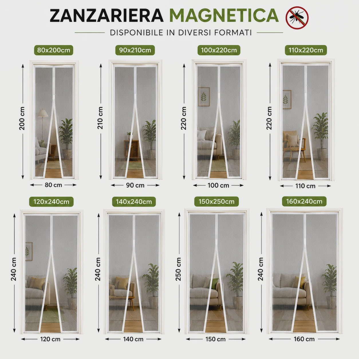 Magnetisch Deurhor met Automatische Sluiting - Insectenwerend, Eenvoudig te Installeren, Diverse Maten