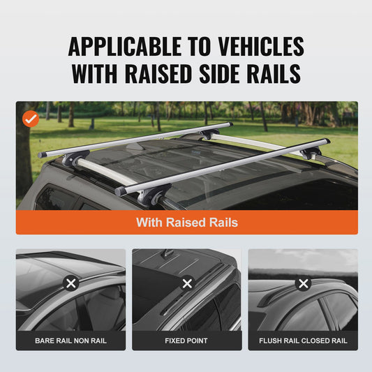 Universele Aluminium Dakdragers Crossbars - 90KG Draagvermogen - Verstelbaar