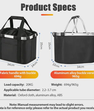 NEWBOLER Afneembare Fietsmand - Waterdicht Stuurmand & Hondenmand voor Bikepacking