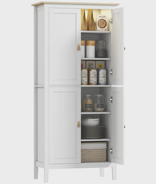 Homcom Hoge Keukenkast met LED Verlichting en Bewegingssensor - 176.5 cm