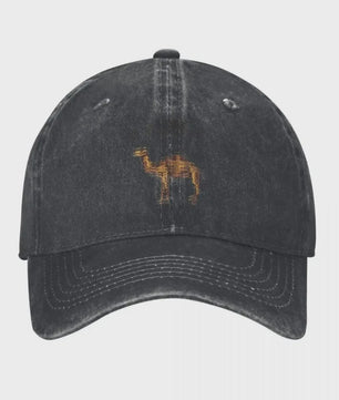 Vintage Trucker Cap met Camel Print - Verstelbaar en Washed Look