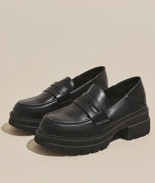 Dames Platform Loafers - Britse Stijl, Comfortabel & Modieus voor Dagelijks Gebruik