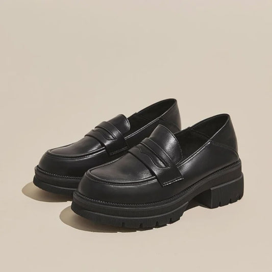 Dames Platform Loafers - Britse Stijl, Comfortabel & Modieus voor Dagelijks Gebruik