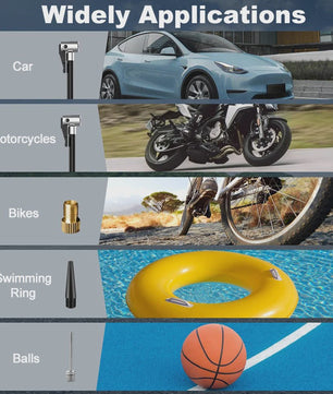 EAFC Draagbare Elektrische Fietspomp - Digitale Bandenpomp voor Auto, Fiets, Motor & Ballen