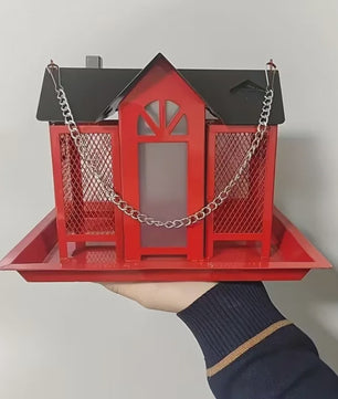 Hangend Vogelvoederhuisje met Grote Capaciteit - IJzeren Voederstation voor Tuin & Buiten