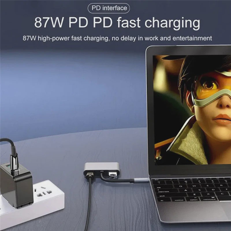 4-in-1 USB-C Hub Docking Station met 4K@60Hz HDMI, PD 100W en USB 3.0