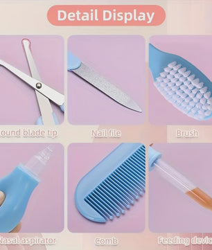 Baby Verzorgingsset 20 Delig met Nagelknipper, Borstel, Kam en Opbergtas