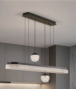 Moderne LED Plafondlamp Hanglamp Ovaal met Kristaldecoratie - Sfeervol Licht voor Woon- en Eetkamer