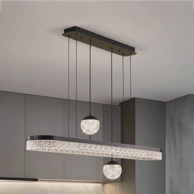Moderne LED Plafondlamp Hanglamp Ovaal met Kristaldecoratie - Sfeervol Licht voor Woon- en Eetkamer