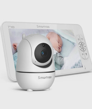 7" HD Babyfoon met 2 Camera's, Split Screen, Pan/Tilt/Zoom & 4000mAh Batterij