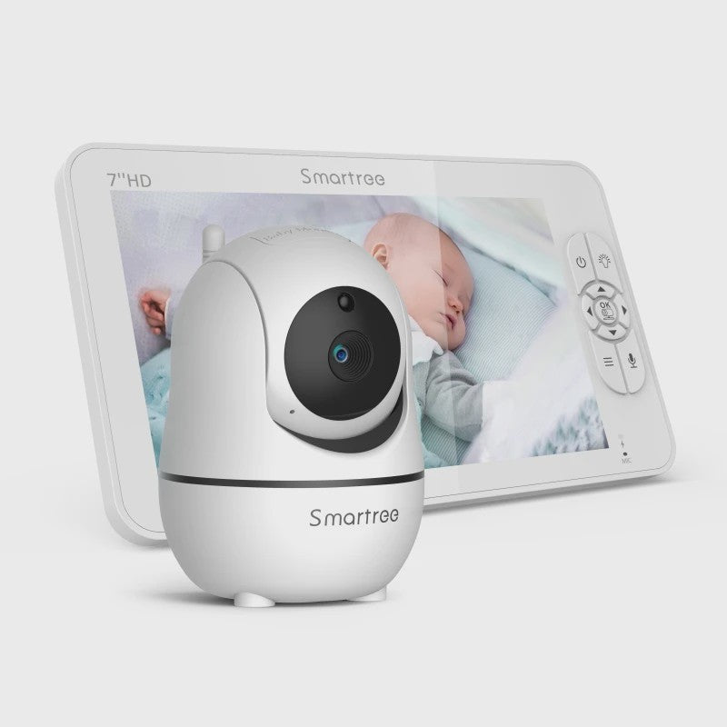 7" HD Babyfoon met 2 Camera's, Split Screen, Pan/Tilt/Zoom & 4000mAh Batterij
