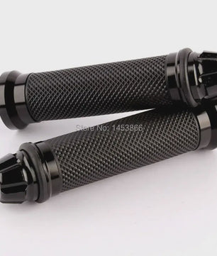 Zwarte Motor Handvatten 7/8'' (22mm) Universeel - Grips met Eindstukken voor Yamaha, Honda, Suzuki, Kawasaki