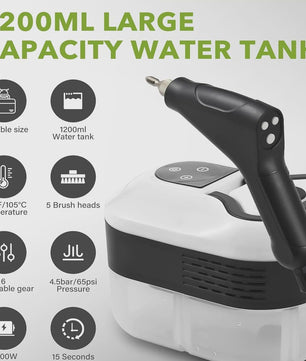 Krachtige 2500W Handheld Stoomreiniger - Hoge Druk & Temperatuur voor Keuken, Badkamer & Auto