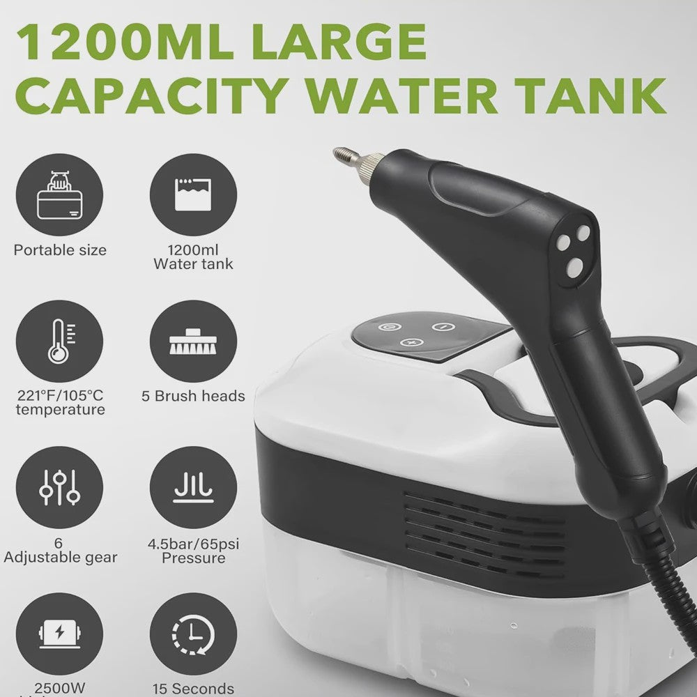 Krachtige 2500W Handheld Stoomreiniger - Hoge Druk & Temperatuur voor Keuken, Badkamer & Auto