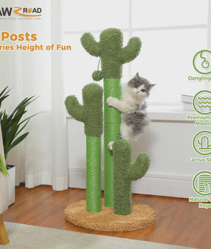 Cactus Krabpaal XL voor Katten - 3 Sisal Palen & Speelbal