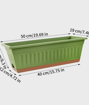 Set van 4 Rechthoekige Bloempotten - Decoratief & Veelzijdig voor Binnen en Buiten