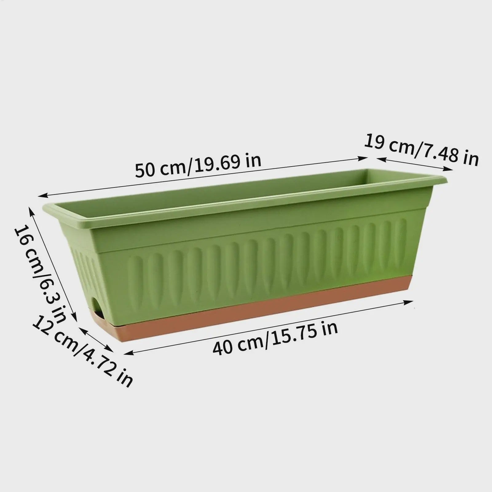 Set van 4 Rechthoekige Bloempotten - Decoratief & Veelzijdig voor Binnen en Buiten