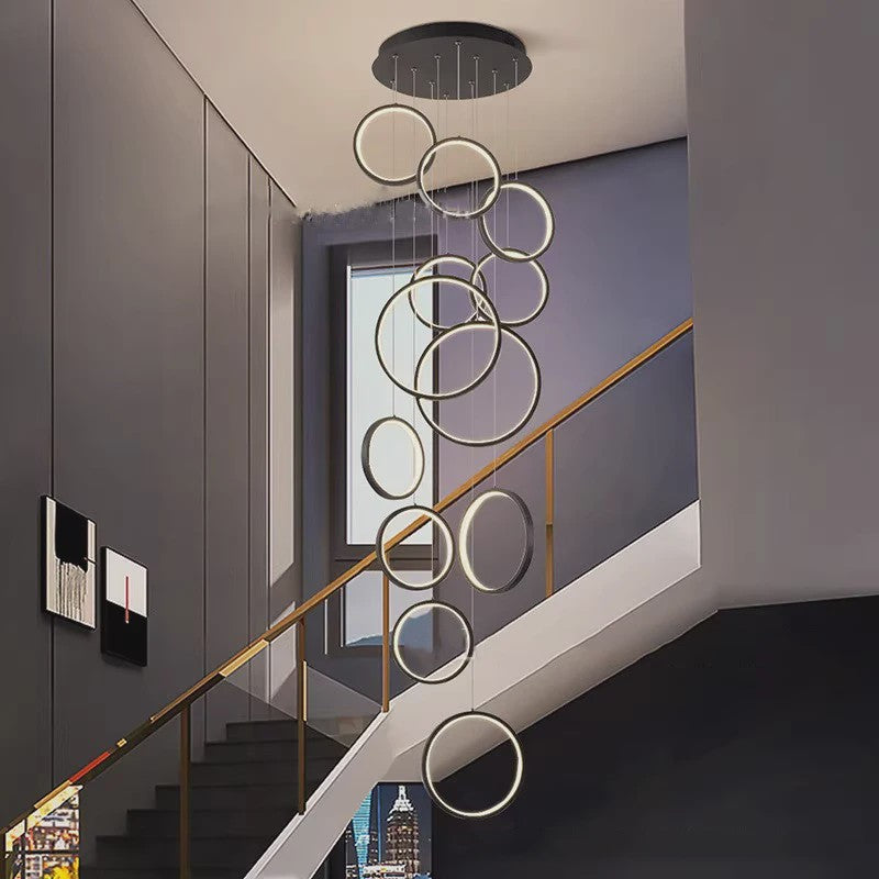 Moderne LED Plafondlamp Ring Chandelier - Hanglamp voor Woonkamer & Eetkamer