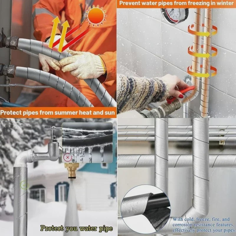 Zelfklevende Glasvezel Pijp Isolatietape - 10 Meter - Waterdicht & Vorstbestendig