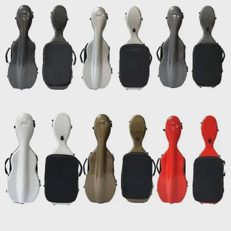 Carbon Fiber Vioolkoffer met Afneembare Tas - Dubbele Draagband & Slot