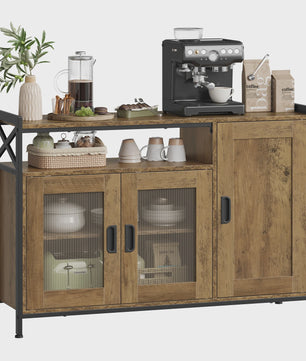 Stijlvolle Houten Keukenkast met 3 Deuren en Verstelbare Planken - 110x75x33cm
