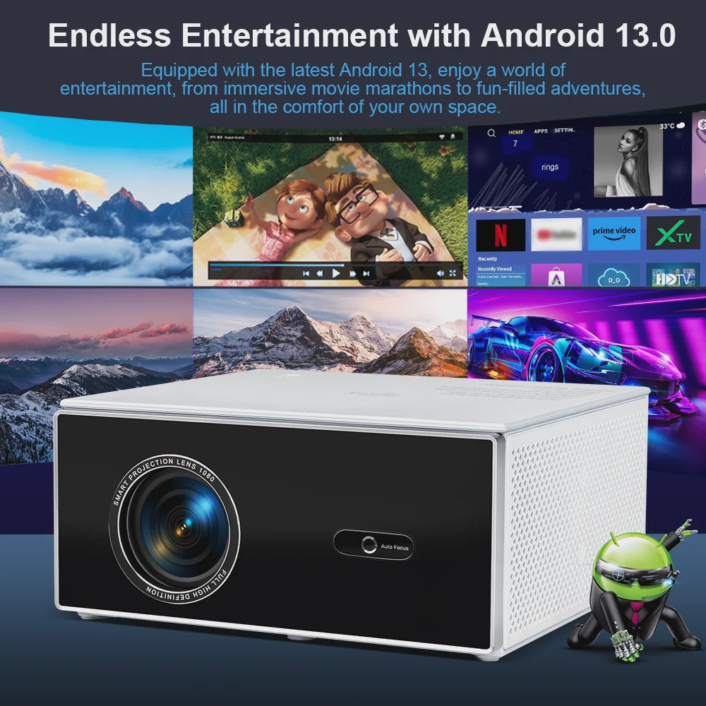 ThundeaL TDA7W 4K Projector: Full HD 1080P, Android 13, WiFi 6 & 32GB - Home Theater & Outdoor Bioscoop
