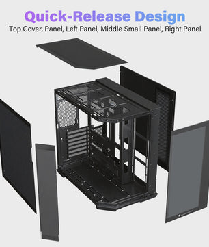 ATX Mid Tower PC Gaming Case met Glazen Panel en Hoge Airflow
