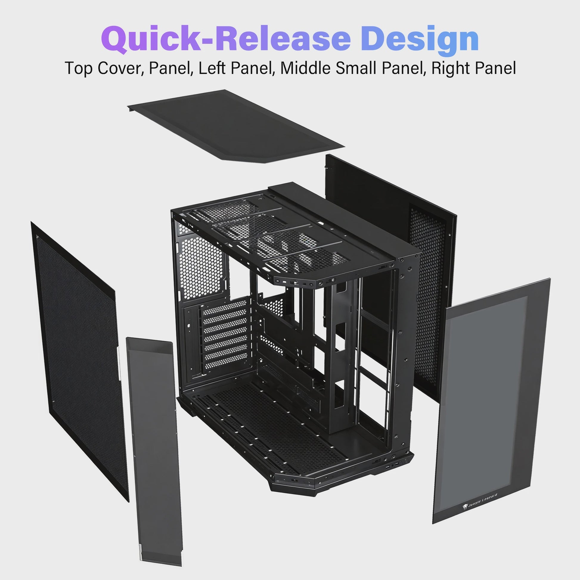 ATX Mid Tower PC Gaming Case met Glazen Panel en Hoge Airflow