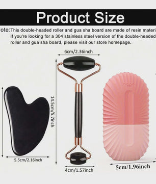 Gezichtsroller & IJsroller Set: Luxe Huidverzorging met Gua Sha Tool