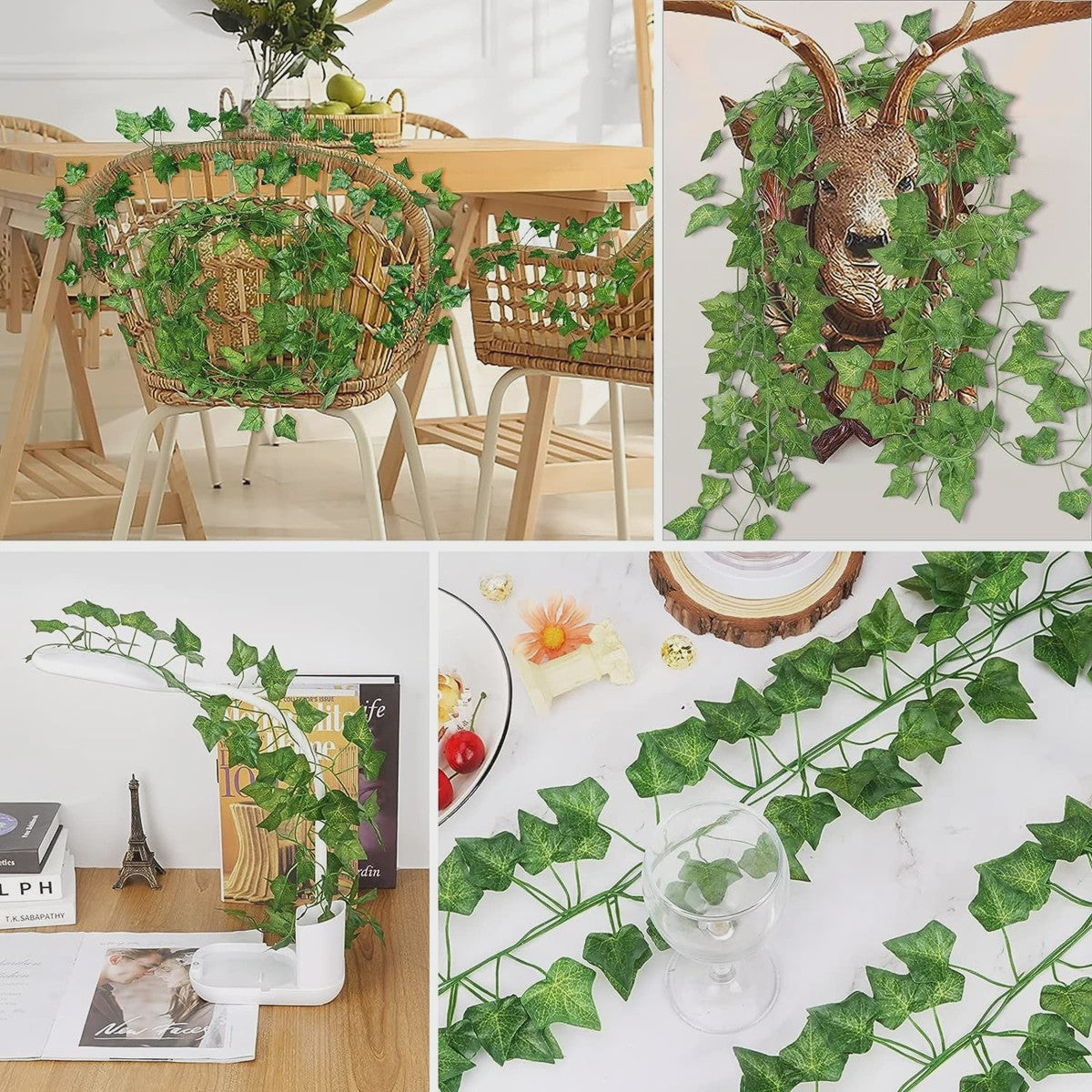 Kunstplant Klimop met Groene Bladeren - Decoratieve Slierplant voor Huis, Bruiloft & Achtergrond