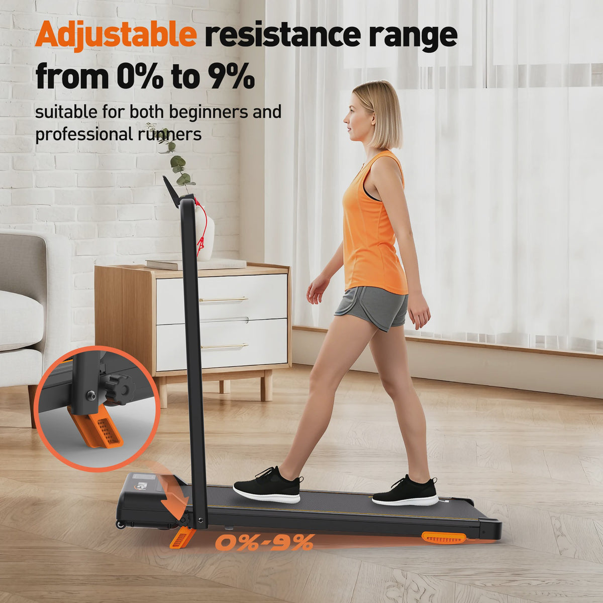 Y-RAIN 3-in-1 Opvouwbare Loopband met 0-9% Incline, 3.0PK Stille Motor, 150kg Belasting, Afstandsbediening