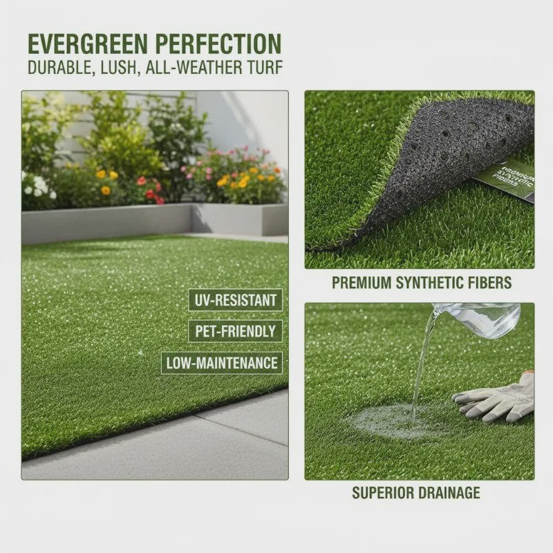 Kunstgras 1x10m UV-bestendig - 10m² Groen Siergras voor Tuin & Terras