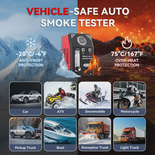 Professionele Rookmachine & Lekdetector voor Auto's - Ingebouwde Pomp, Drukmeter & Flowmeter