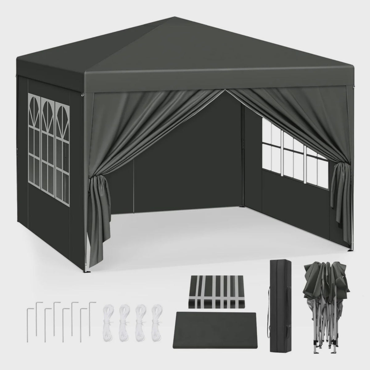 WOLTU 3x3m Partytent - Waterdichte Tuin- en Camping Paviljoen met UV-bescherming en Draagtas