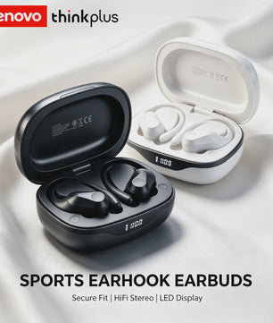 Lenovo LP75 Draadloze Oordopjes met Oorhaak - Sport, Bellen & Noise Cancelling