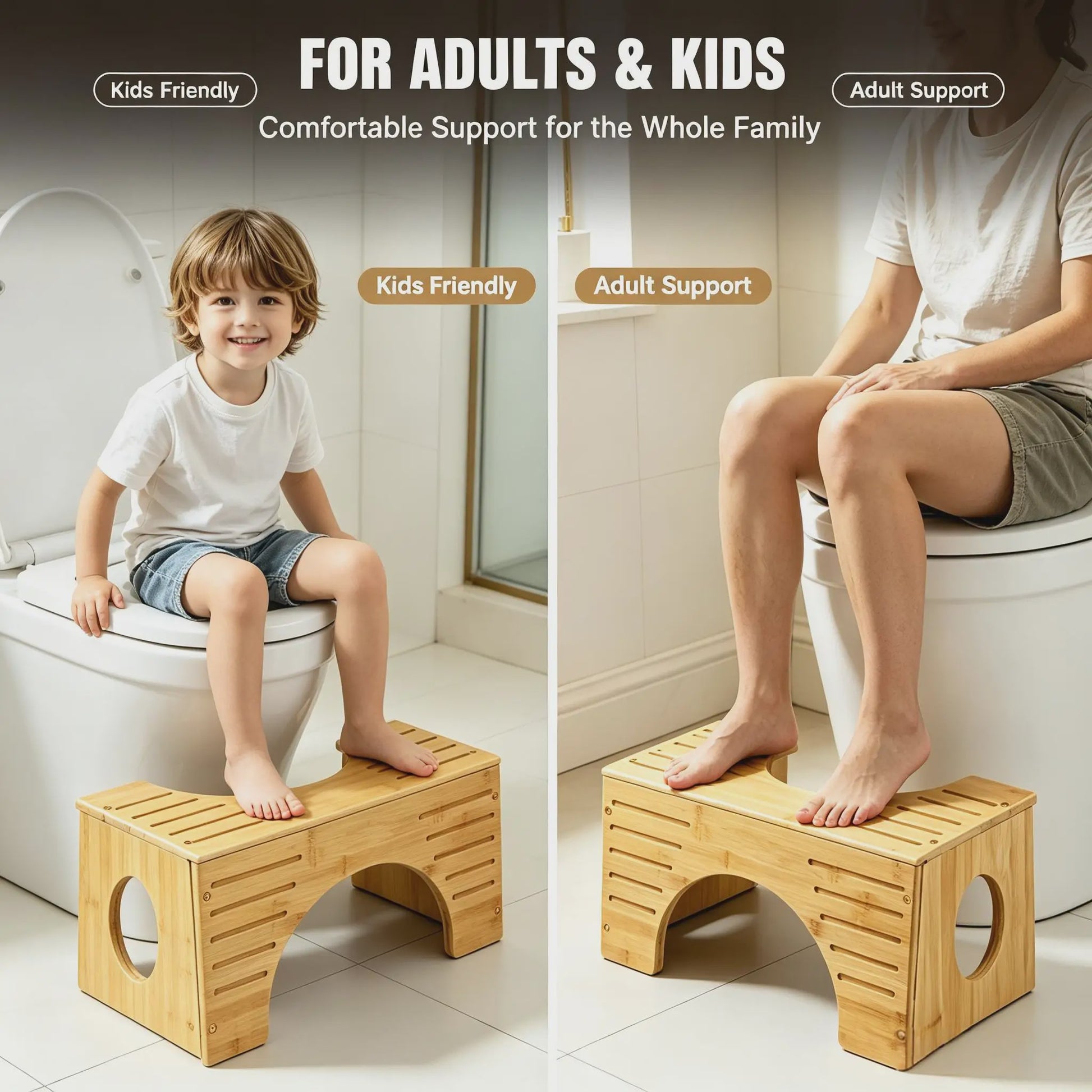 Ergonomische Bamboe Toiletkruk - Verbeter Je Houding en Ontlasting