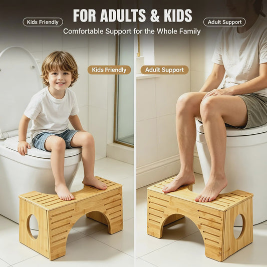 Ergonomische Bamboe Toiletkruk - Verbeter Je Houding en Ontlasting