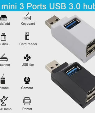 USB 3.0 Hub Extender met 3 Poorten: 1x USB 3.0 & 2x USB 2.0