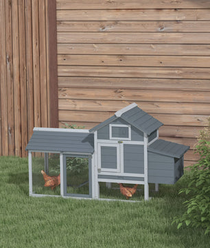 PawHut Kippenhok Cottage met Verhoogd Frame - 150.5x54x87 cm